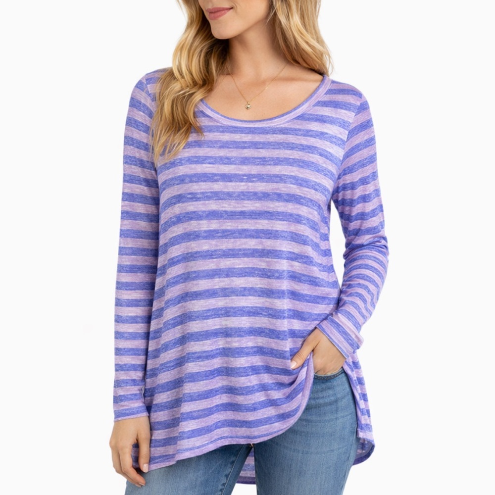THREADS 4 THOUGHT Scoop Neck Striped Top Tunic Sustainable Casual Norm | Size M